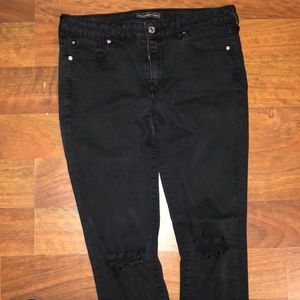 Black Super Skinny Ripped Jeans W28/30L
